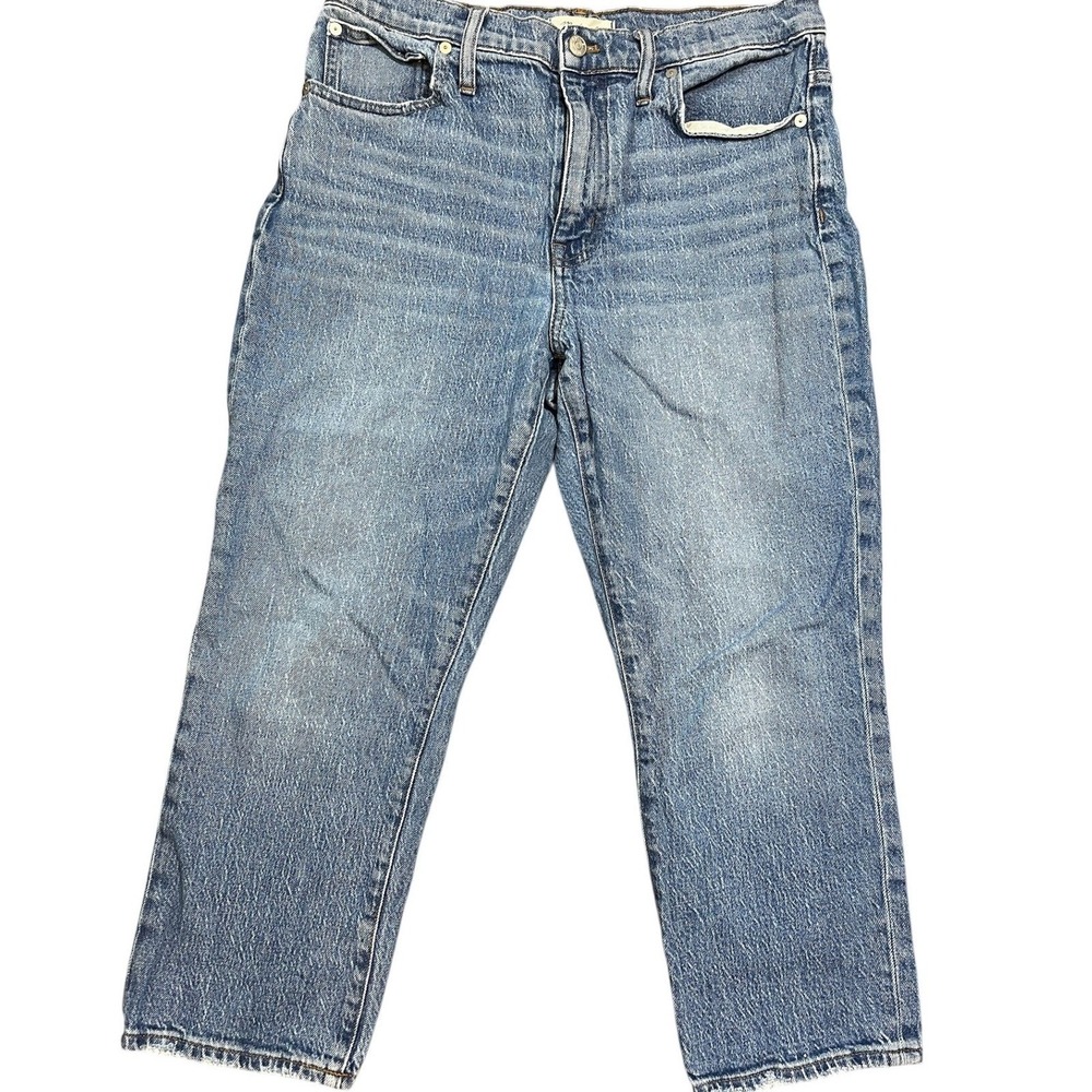 Madewell High Rise Straight Leg Blue Denim Jeans Medium Wash 0028